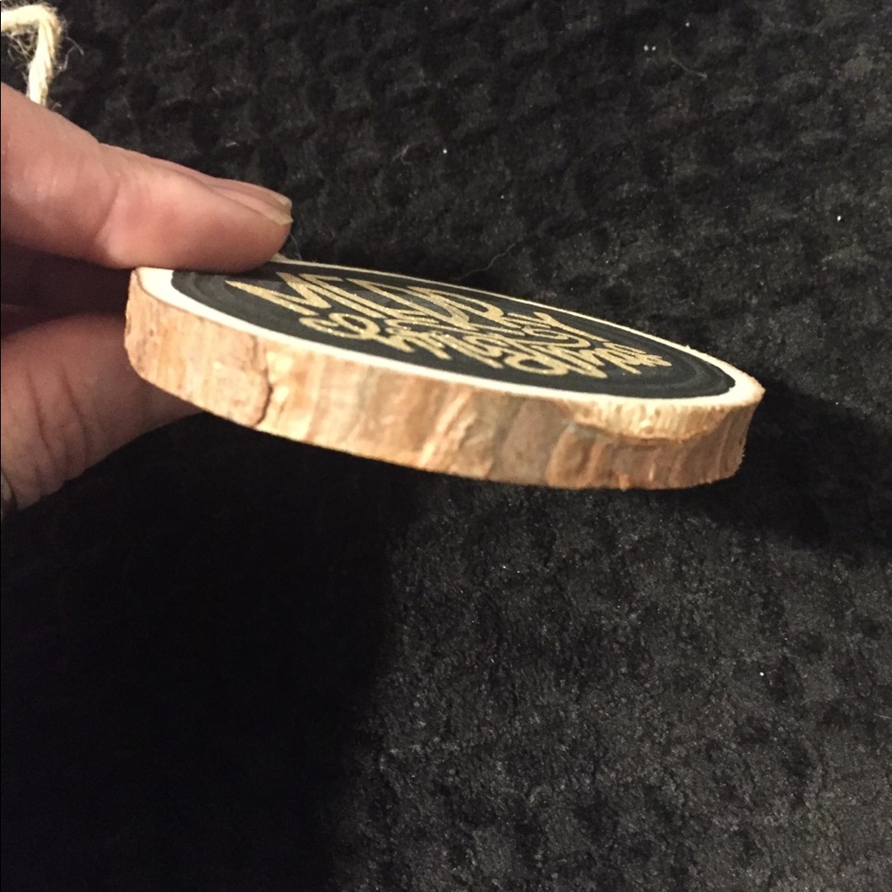 Glitter Merry Christmas Wood Slice Ornament, New - Picture 3 of 4